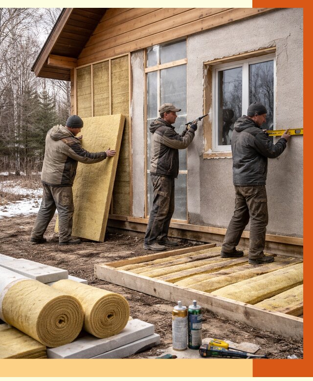 Утепление дачного дома в Зеленокумске от 4836 руб/м2 — недорого | ТепломастерЗлм