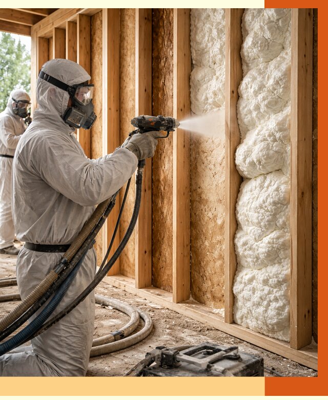 Утепление каркасного дома ППУ в Зеленокумске от 2851 руб./м2 — работа под ключ | ТепломастерЗлм