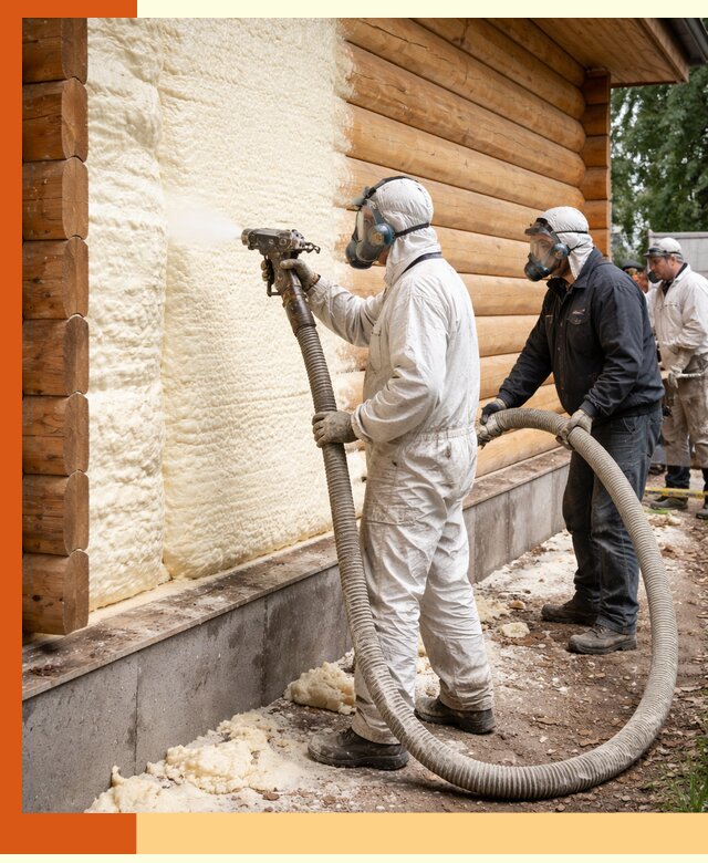 Утепление дома из бруса пенополиуретаном в Зеленокумске