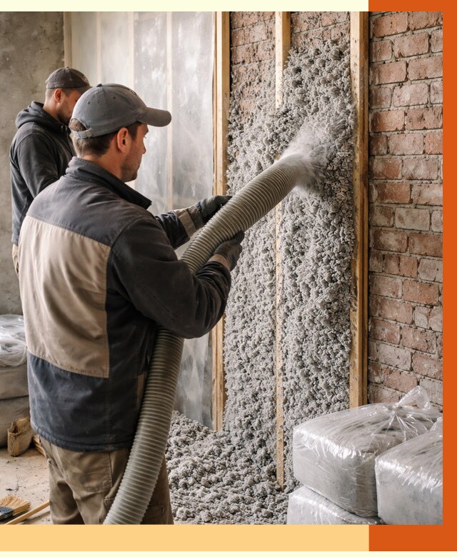 Утепление кирпичного дома эковатой в Зеленокумске от 2393 руб./м² | ТепломастерЗлм