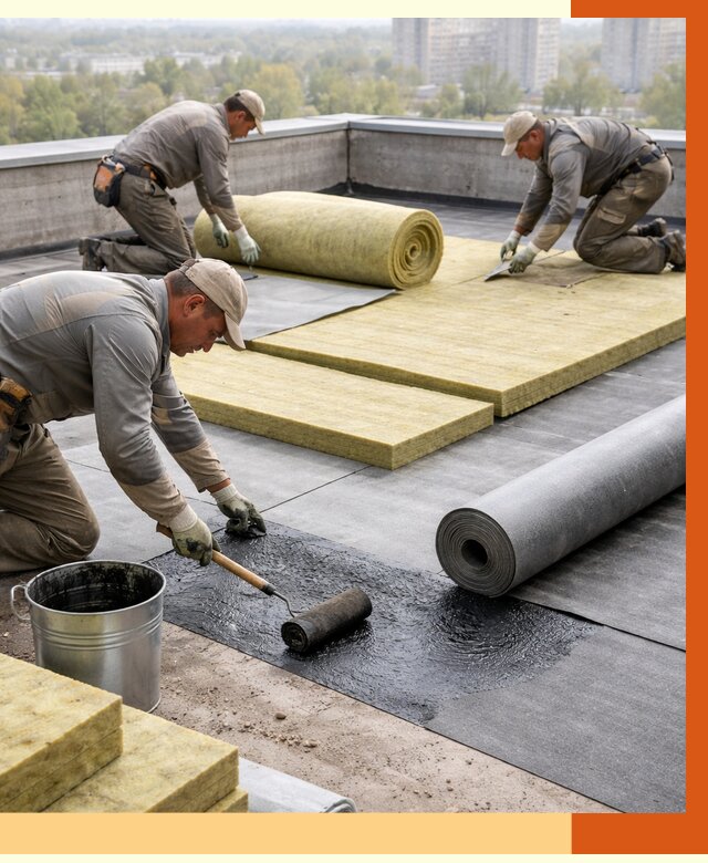 Утепление плоской крыши в Зеленокумске от 7331 руб./м2 под ключ | ТепломастерЗлм