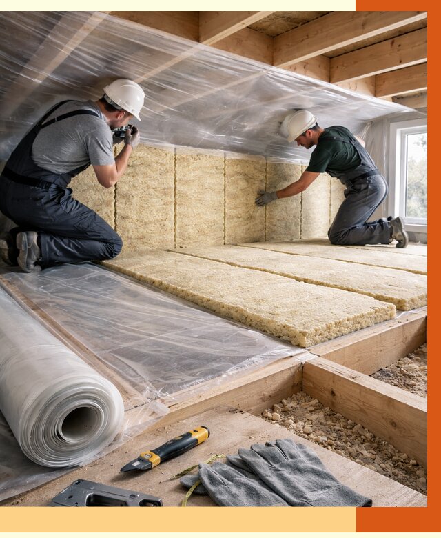 Утепление перекрытий в Зеленокумске от 2902 руб/м2 — утепление межэтажных и чердачных | ТепломастерЗлм