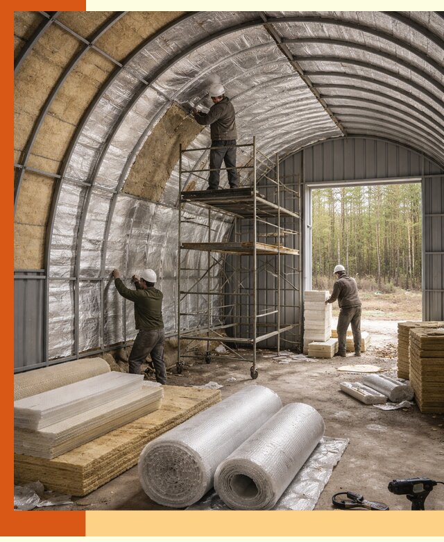 Утепление арочного ангара под ключ в Зеленокумске