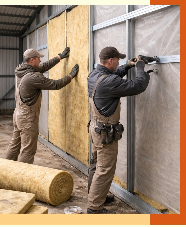 Утепление металлического ангара в Зеленокумске от 4836 руб/м2 — услуги под ключ | ТепломастерЗлм