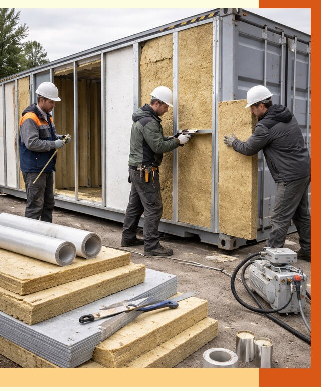 Утепление морского контейнера в Зеленокумске от 3818 руб. под ключ | ТепломастерЗлм