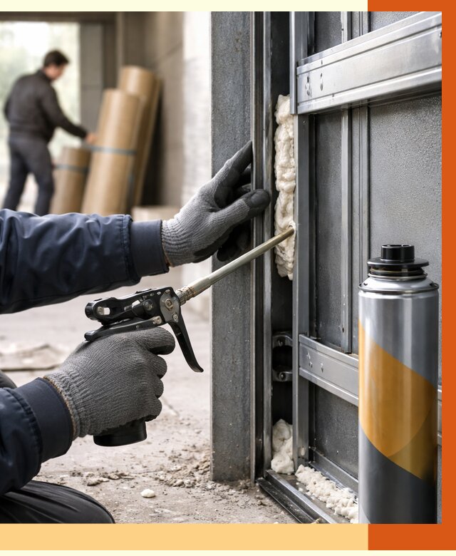 Заполнение пустот ворот в Зеленокумске от 4582 руб. — заливка ППУ, утепление под ключ | ТепломастерЗлм