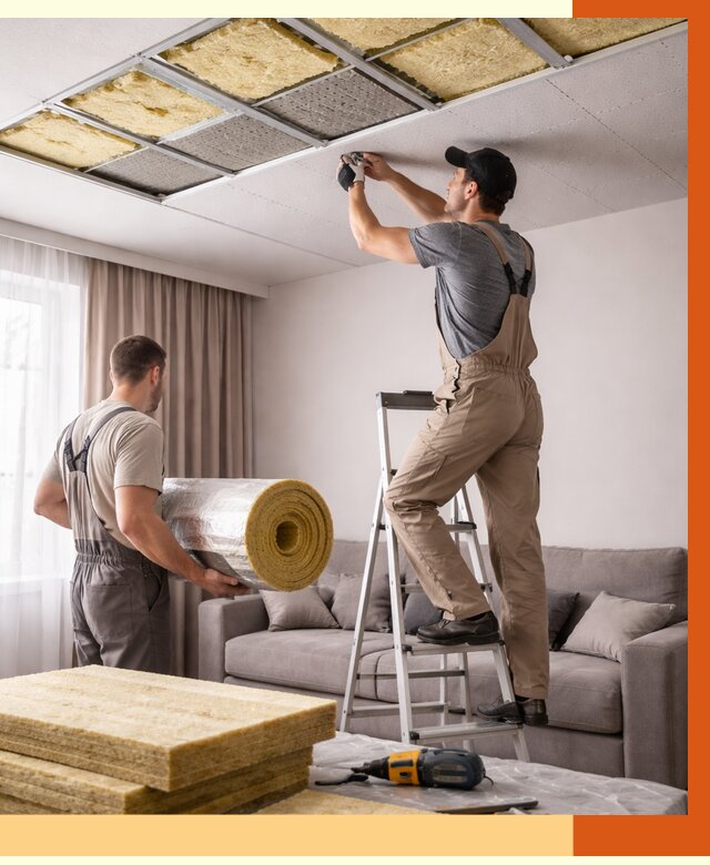 Шумоизоляция потолка в Зеленокумске от 2291 руб. под ключ | Профессионально — ТепломастерЗлм