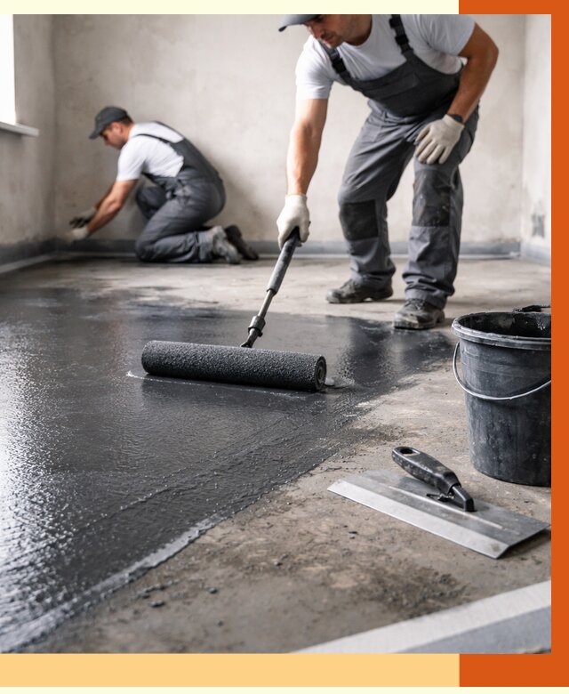Профессиональная гидроизоляция пола в Зеленокумске от 8655 руб. под ключ | ТепломастерЗлм