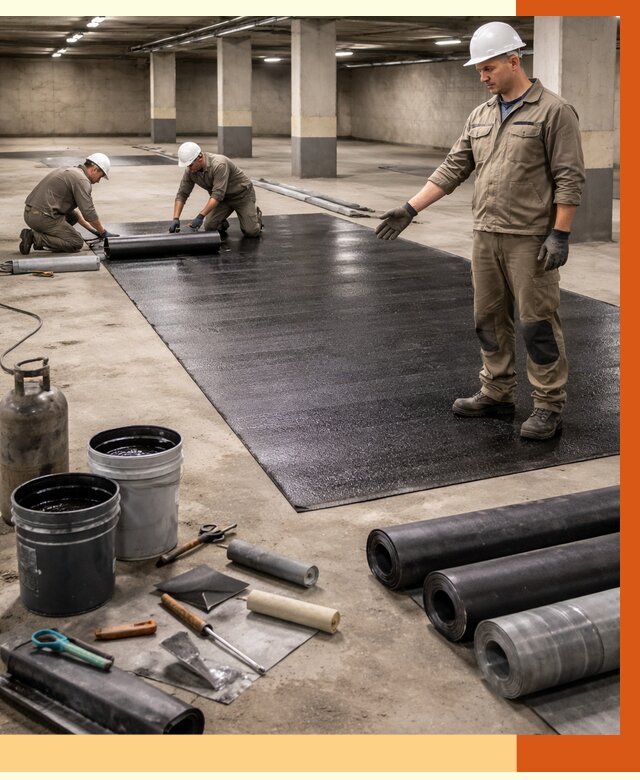 Гидроизоляция паркинга в Зеленокумске от 1222 руб/м² — профессиональная защита | ТепломастерЗлм