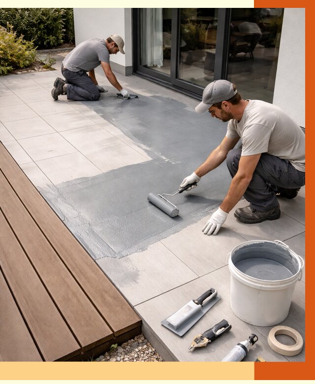 Гидроизоляция террасы в Зеленокумске под ключ от 7637 руб./м² | ТепломастерЗлм