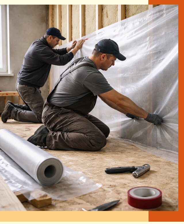 Монтаж пароизоляции в Зеленокумске от 2546 руб. — установка и укладка под ключ | ТепломастерЗлм