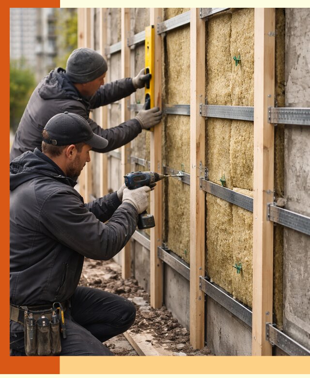 Монтаж обрешетки под утепление зданий и квартир в Зеленокумске